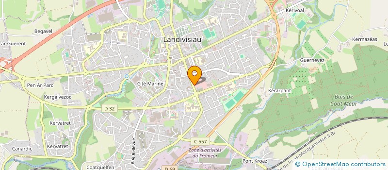 localisation de l'entreprise QUEGUINER TRANSPORTS à LANDIVISIAU