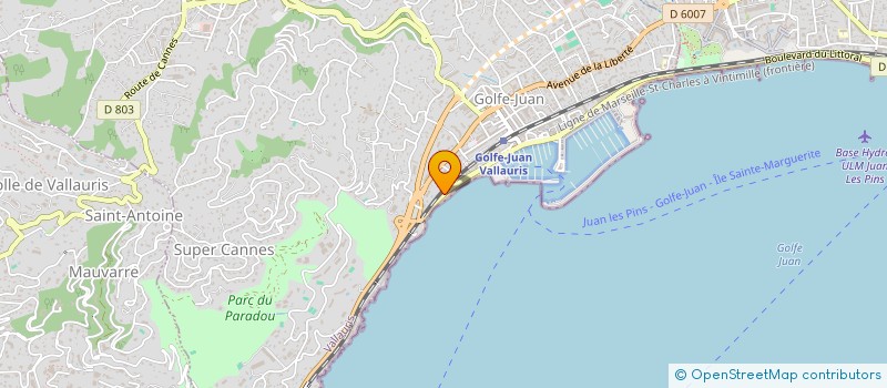 localisation de l'entreprise QUELQUE PART AU SOLEIL  VALLAURIS