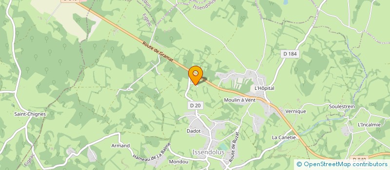 localisation de l'entreprise QUERCY TOITURE &CO à ISSENDOLUS
