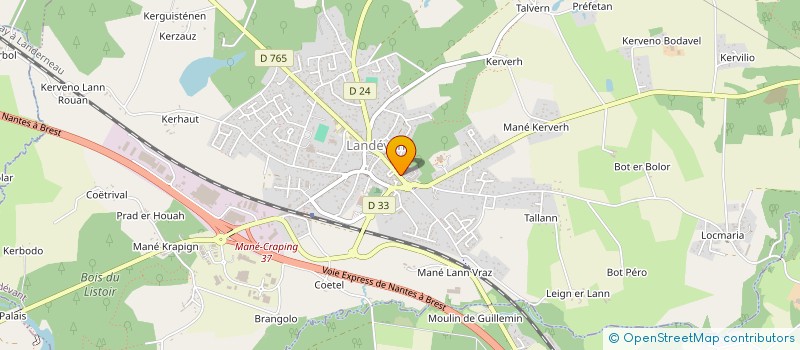 localisation de l'entreprise QUIGUER AUTOMOBILES à LANDEVANT