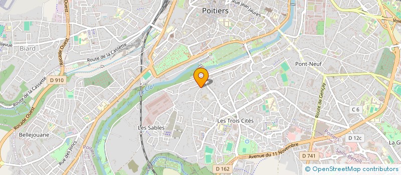localisation de l'entreprise QUILT PICTAVE à POITIERS