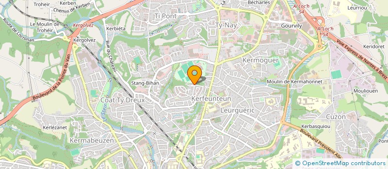 localisation de l'entreprise QUIMPER KERFEUNTEUN FOOTBALL CLUB à QUIMPER