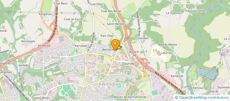 localisation de l'entreprise QUIMPER TISSUS à QUIMPER