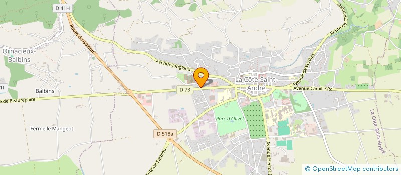 localisation de l'entreprise QUINCAILLERIE COTOISE  ANC. ETAB CROS à LA COTE-SAINT-ANDRE