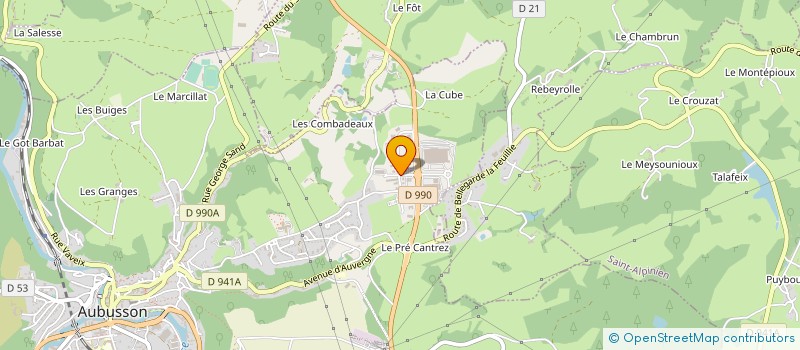 localisation de l'entreprise QUINCAILLERIE ET EQUIPEMENT CREUSOIS à AUBUSSON