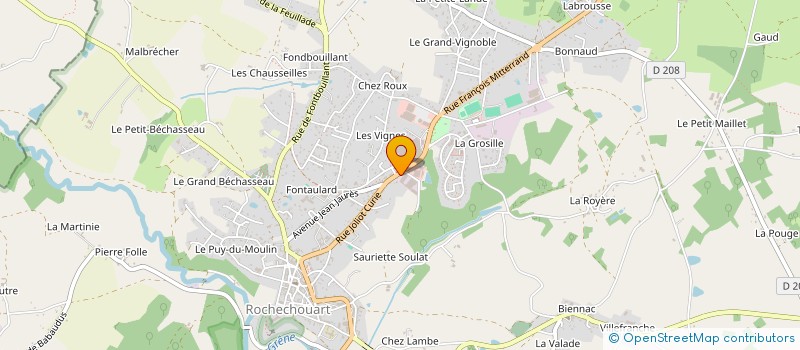 localisation de l'entreprise QUINCAILLERIE FREDONNET à ROCHECHOUART