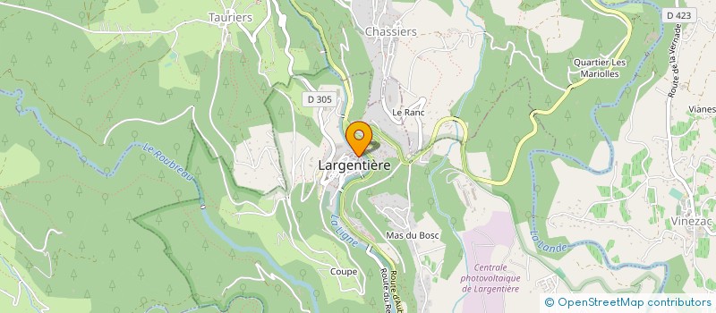 localisation de l'entreprise QUINCAILLERIE MARTIN à LARGENTIERE