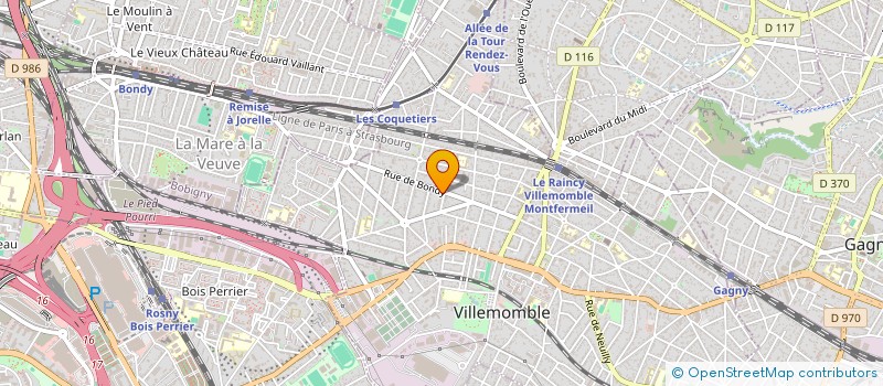 localisation de l'entreprise R.A.B. à VILLEMOMBLE