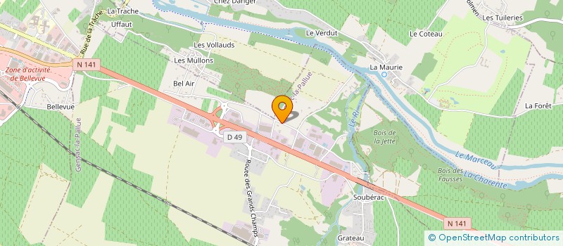 localisation de l'entreprise R-ASPHALTE à GENSAC-LA-PALLUE