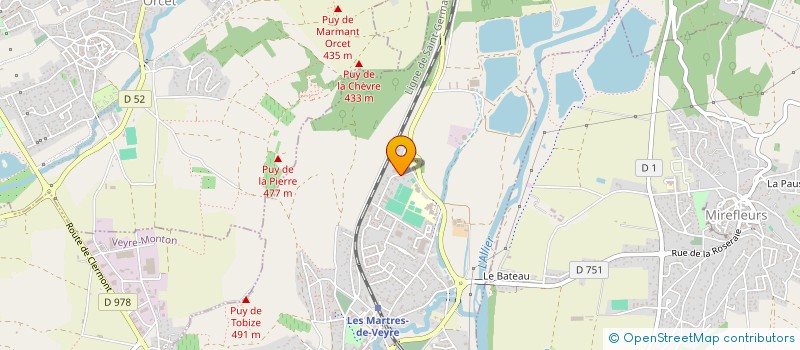 localisation de l'entreprise R.B.I  LES MARTRES-DE-VEYRE