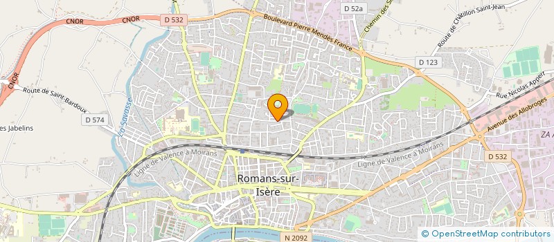 localisation de l'entreprise R B J  ROMANS-SUR-ISERE