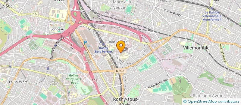 localisation de l'entreprise R.B.P. à ROSNY-SOUS-BOIS