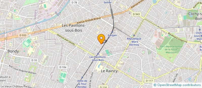 localisation de l'entreprise R BAT PRO  LES PAVILLONS-SOUS-BOIS