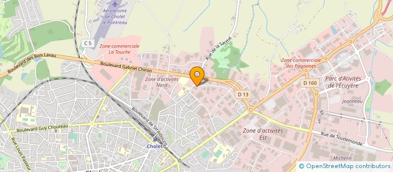 localisation de l'entreprise R.C.A. à CHOLET