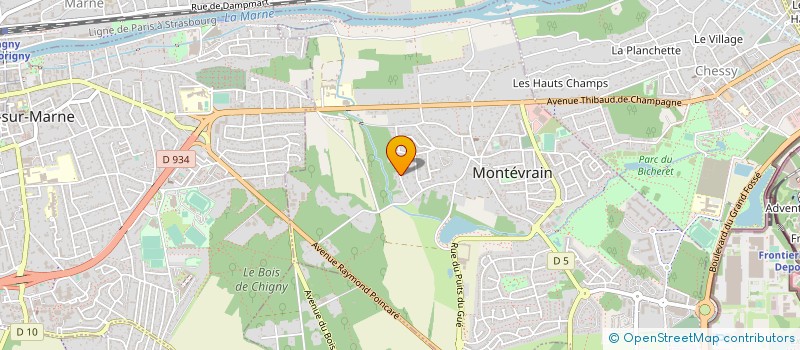 localisation de l'entreprise R.C.F. ELEC à MONTEVRAIN