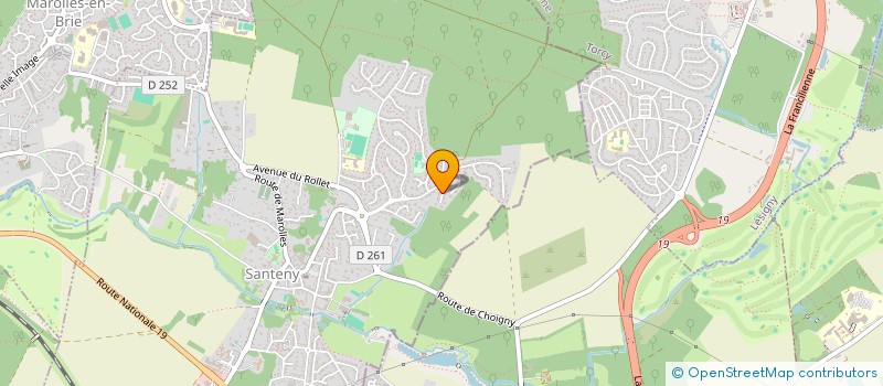 localisation de l'entreprise R.C.F LOC IMMO.  SANTENY