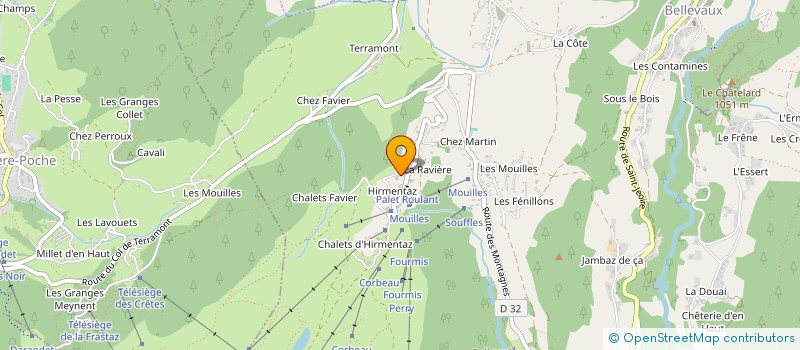 localisation de l'entreprise R.C. MENUISERIE  BELLEVAUX