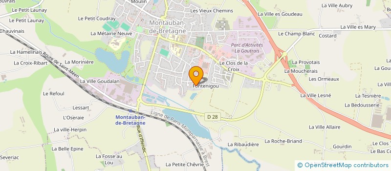 localisation de l'entreprise R.CONSTRUCTION  MONTAUBAN-DE-BRETAGNE