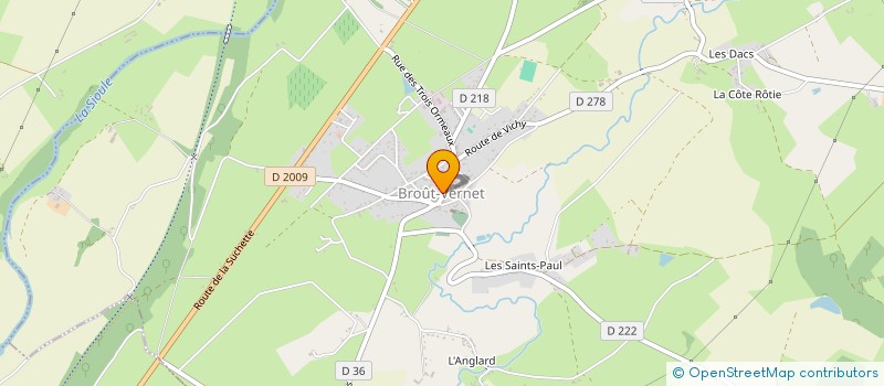 localisation de l'entreprise R.E.C.R.E. (REUSSIR ENSEMBLE ET CHACUN UNE RECREATION AUTOUR DE L'ECOLE)  BROUT-VERNET