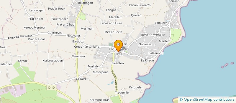 localisation de l'entreprise R.E.V.E.S DE MER (RESEAU EUROPEEN DE VACANCES D'ETUCATION ET DE SPORTS DE MER)  PLOUNEOUR-BRIGNOGAN-PLAGES