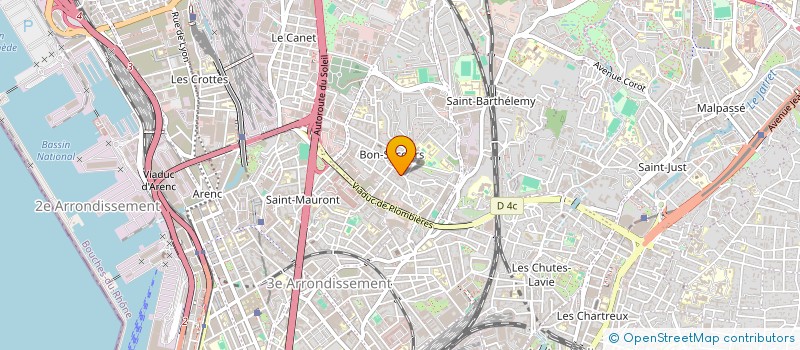 localisation de l'entreprise R.E.V - RENOV' EMPLOI VERT  MARSEILLE 14