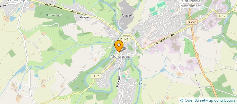 localisation de l'entreprise R.F BARDAGE à MONTREVAULT-SUR-EVRE