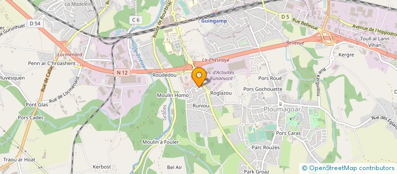 localisation de l'entreprise R.G DU RUNIOU  PLOUMAGOAR