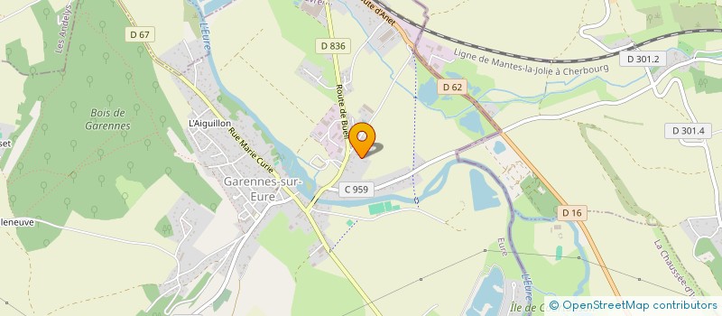 localisation de l'entreprise R.I.V.A.J.E.  GARENNES-SUR-EURE