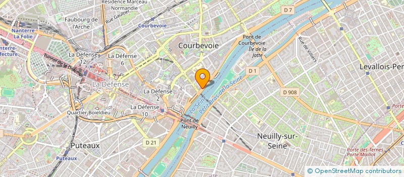 localisation de l'entreprise R.J. à COURBEVOIE