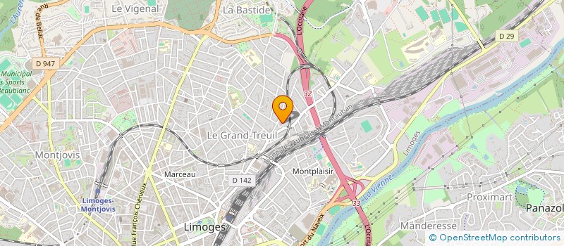 localisation de l'entreprise R&J FINANCES à LIMOGES