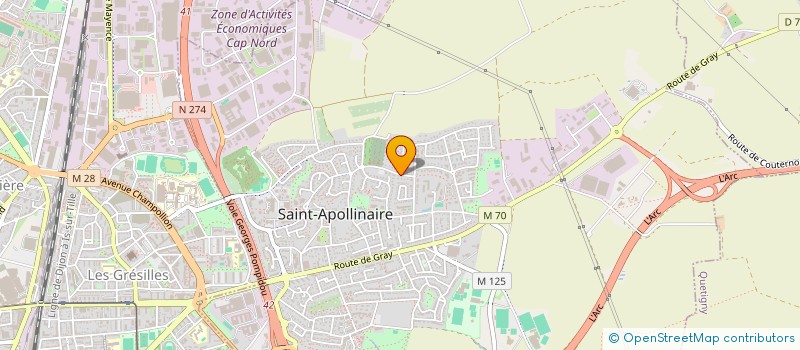 localisation de l'entreprise R.J.P. INVEST à SAINT-APOLLINAIRE