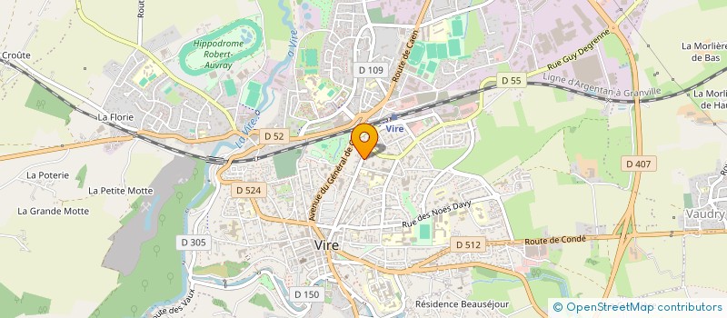 localisation de l'entreprise R.L.S.  VIRE-NORMANDIE