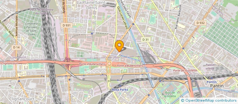 localisation de l'entreprise R.M. ENVIRONNEMENT  AUBERVILLIERS