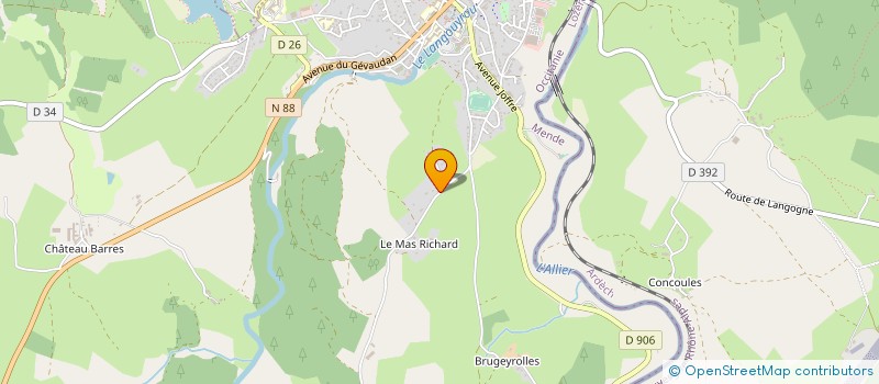 localisation de l'entreprise R.R.T.P. 48 à LANGOGNE