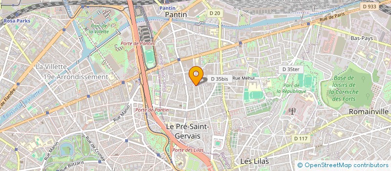 localisation de l'entreprise R.S.I  LES PAVILLONS-SOUS-BOIS