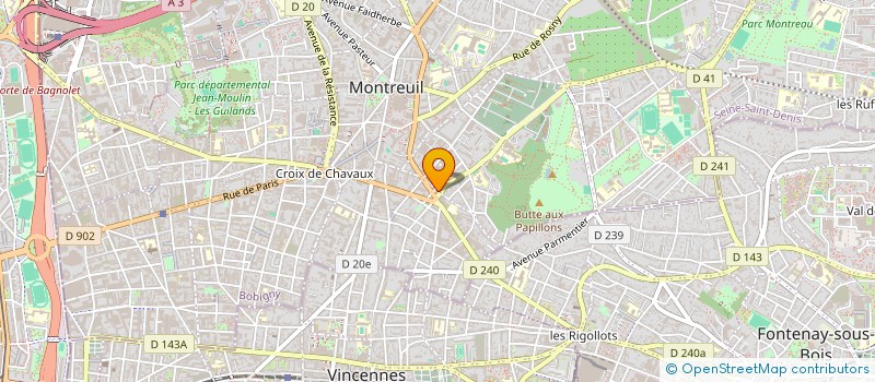 localisation de l'entreprise R.T.C. à MONTREUIL