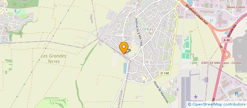 localisation de l'entreprise R.T.I. à CORBAS