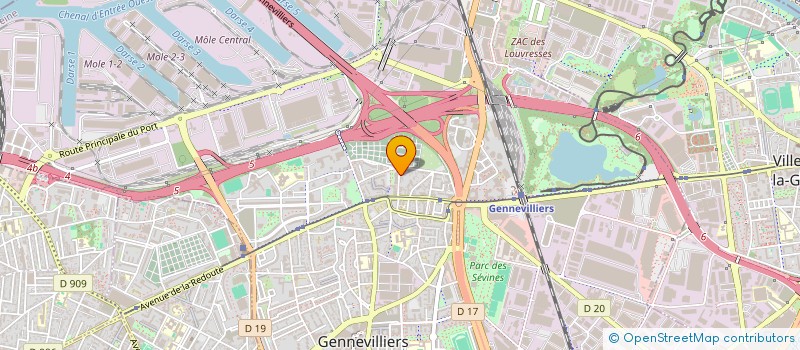 localisation de l'entreprise R.T.P.  GENNEVILLIERS