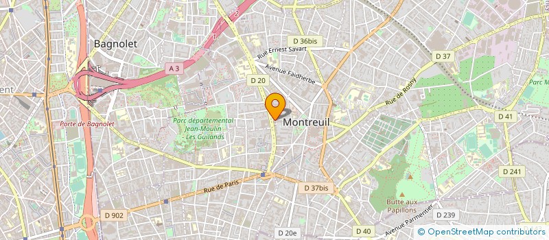 localisation de l'entreprise R.T.P. à MONTREUIL