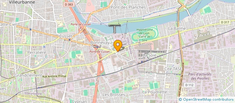 localisation de l'entreprise R.T.P BAT  VILLEURBANNE