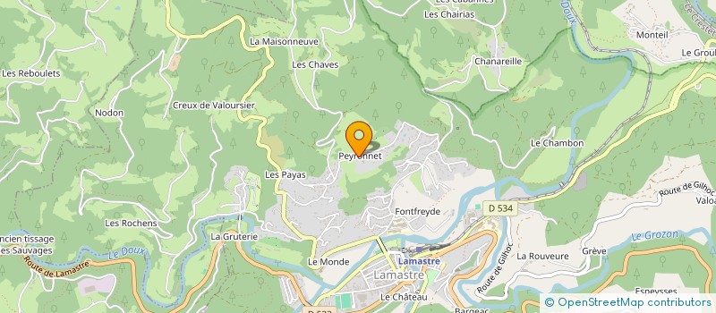 localisation de l'entreprise R-WAY à LAMASTRE