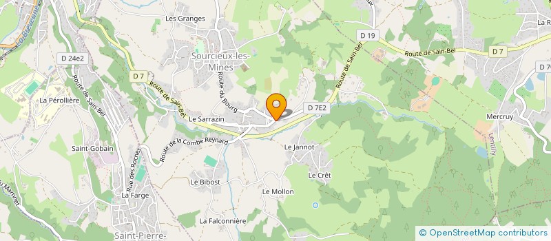 localisation de l'entreprise R WOOD  SOURCIEUX-LES-MINES