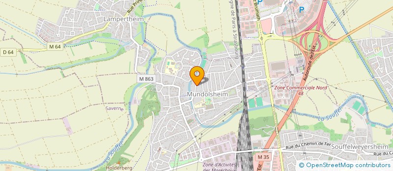 localisation de l'entreprise R2 INVESTISSEMENT  MUNDOLSHEIM