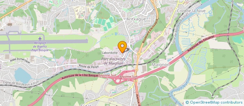 localisation de l'entreprise R2A à ANGLET