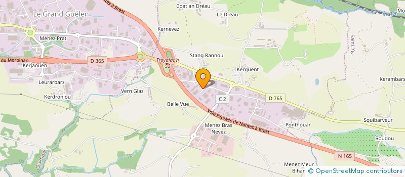 localisation de l'entreprise R2B TECHNOLOGIE à QUIMPER