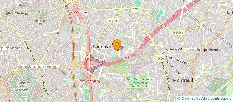 localisation de l'entreprise R2D LIGHT à BAGNOLET