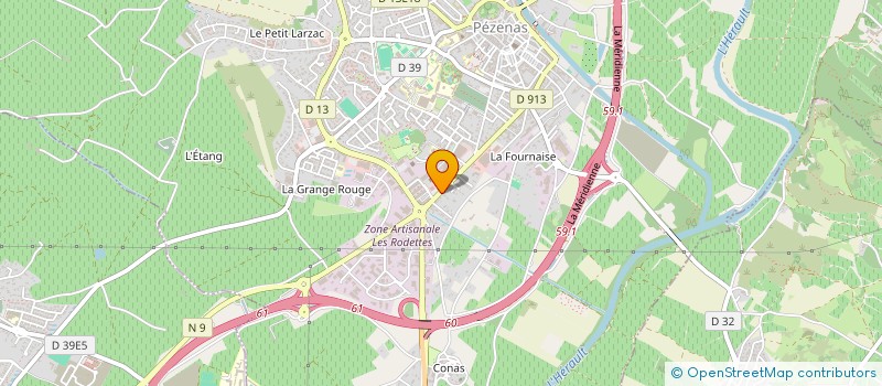 localisation de l'entreprise R2E FINANCES à PEZENAS