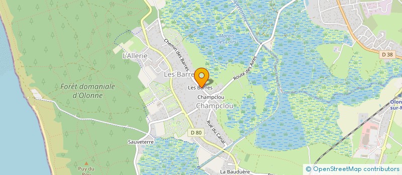 localisation de l'entreprise RA' CONTES ARTS  LES SABLES D'OLONNE