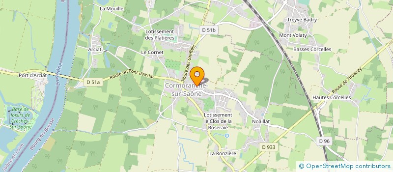 localisation de l'entreprise RABUEL SAS  CORMORANCHE-SUR-SAONE