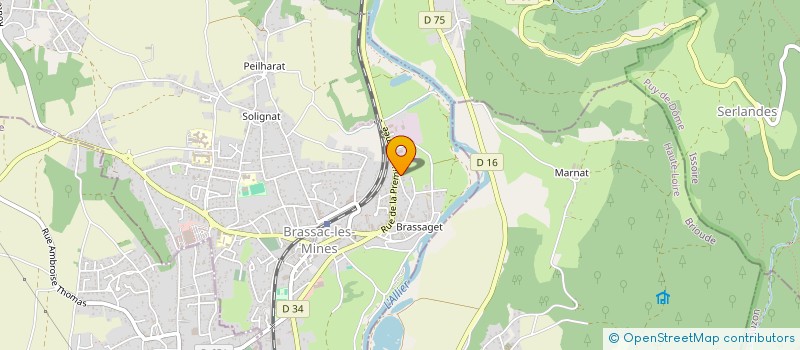 localisation de l'entreprise RABY AURELIEN  BRASSAC-LES-MINES